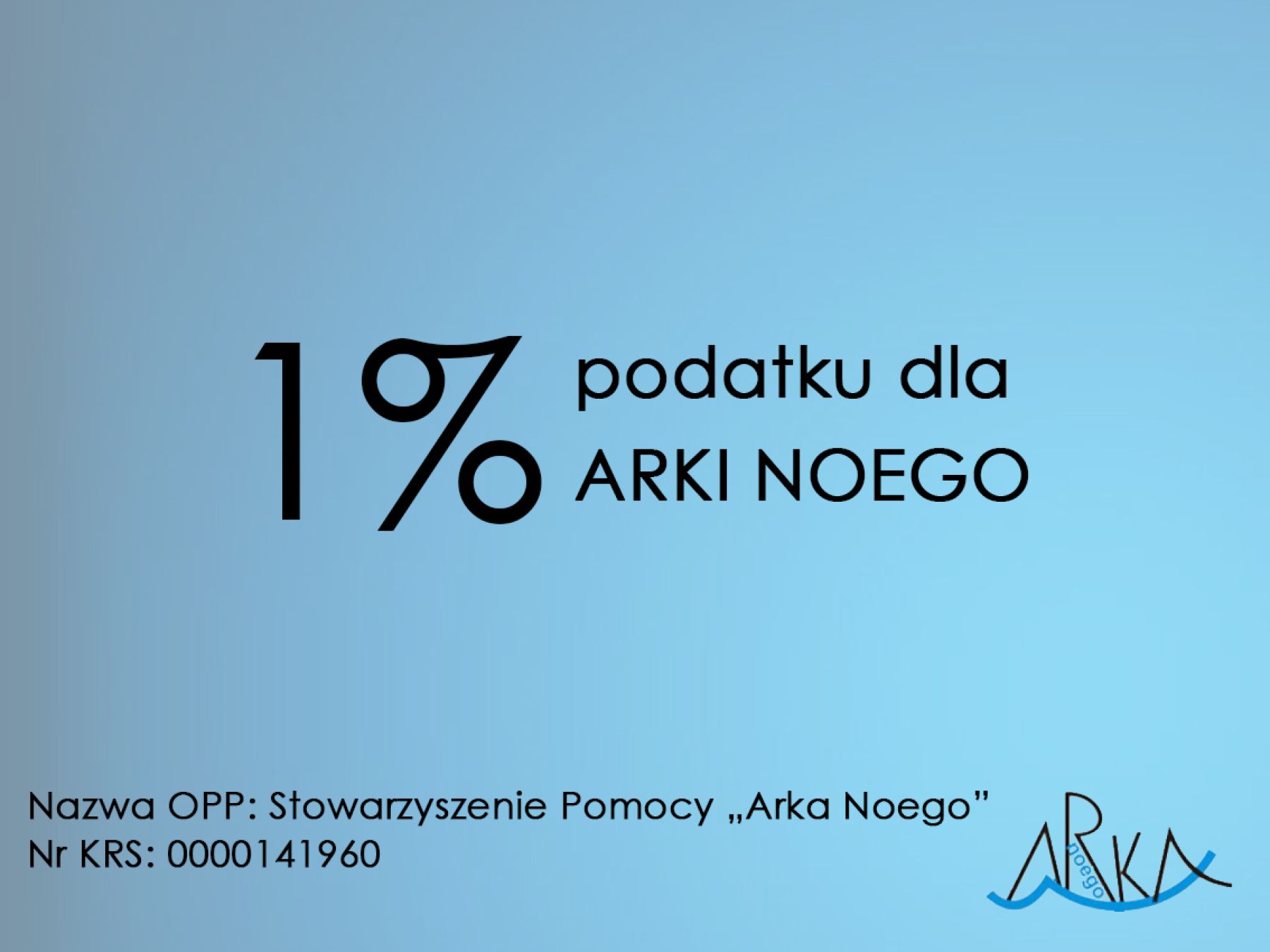 1% podatku na Stowarzyszenie Arki Noego